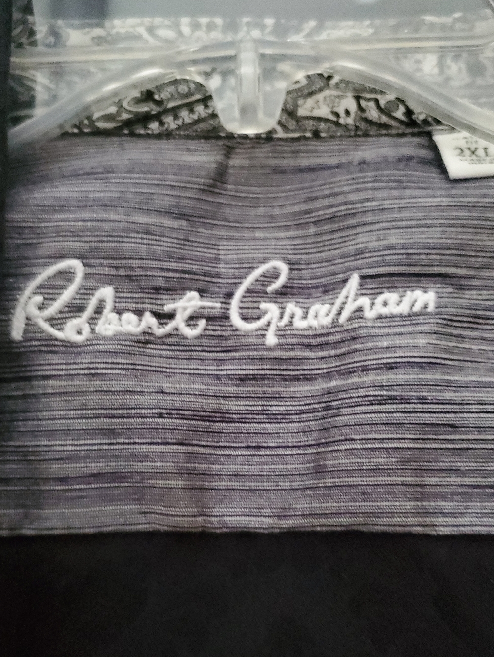 Robert Graham Men's Black Button Down with Script Logo